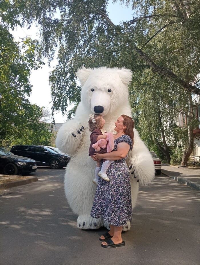 привітання білий ведмедик