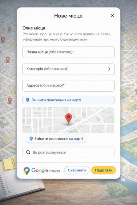 зареєструвати бізнес на google картах