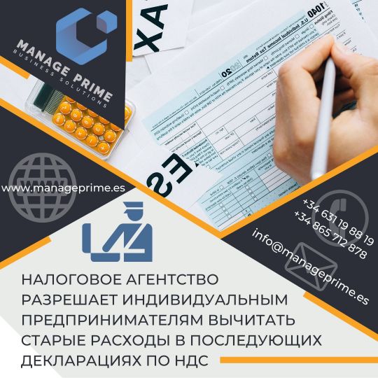 декларирование старых расходов предпринимателей в Испании