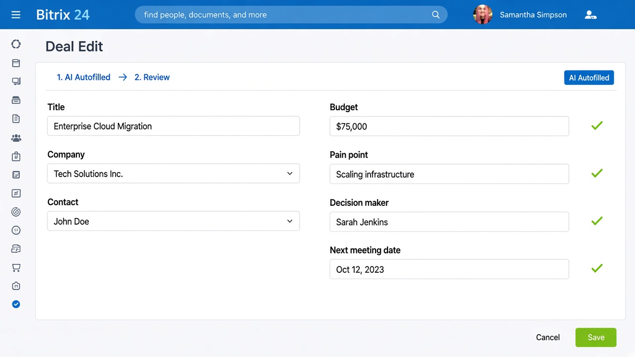 CRM fields autofilled from AI after a call