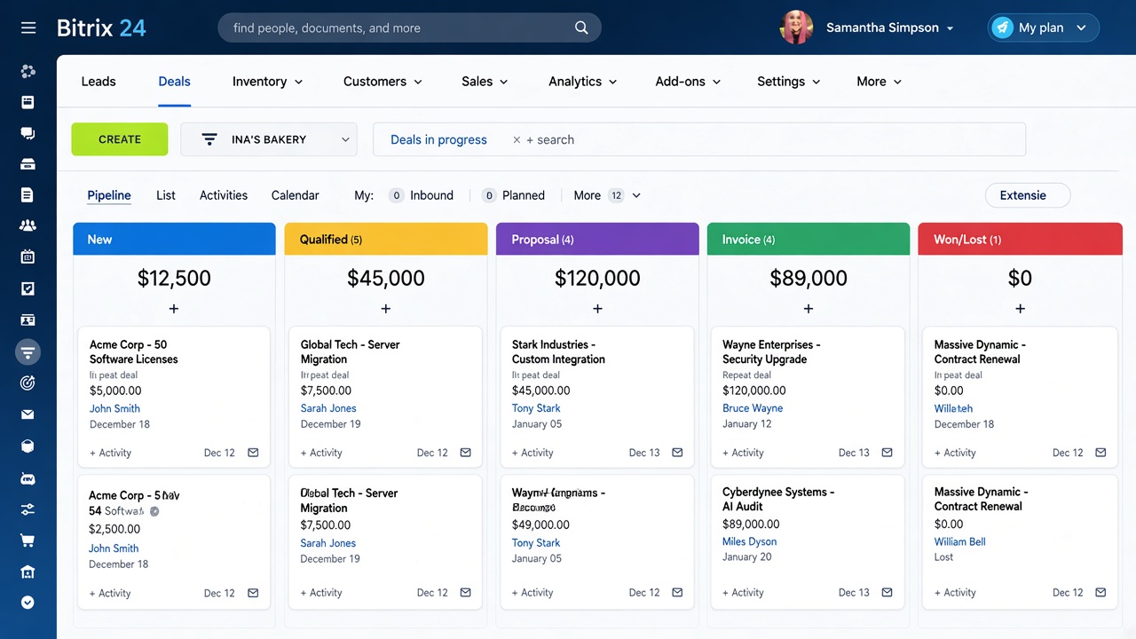 Deal stages in Bitrix24