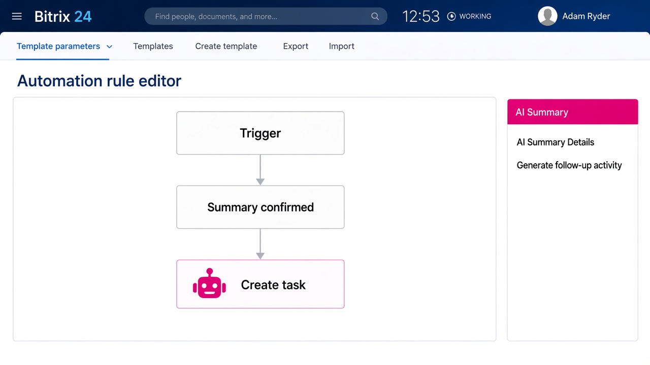 Automation creating a follow-up task from an AI summary