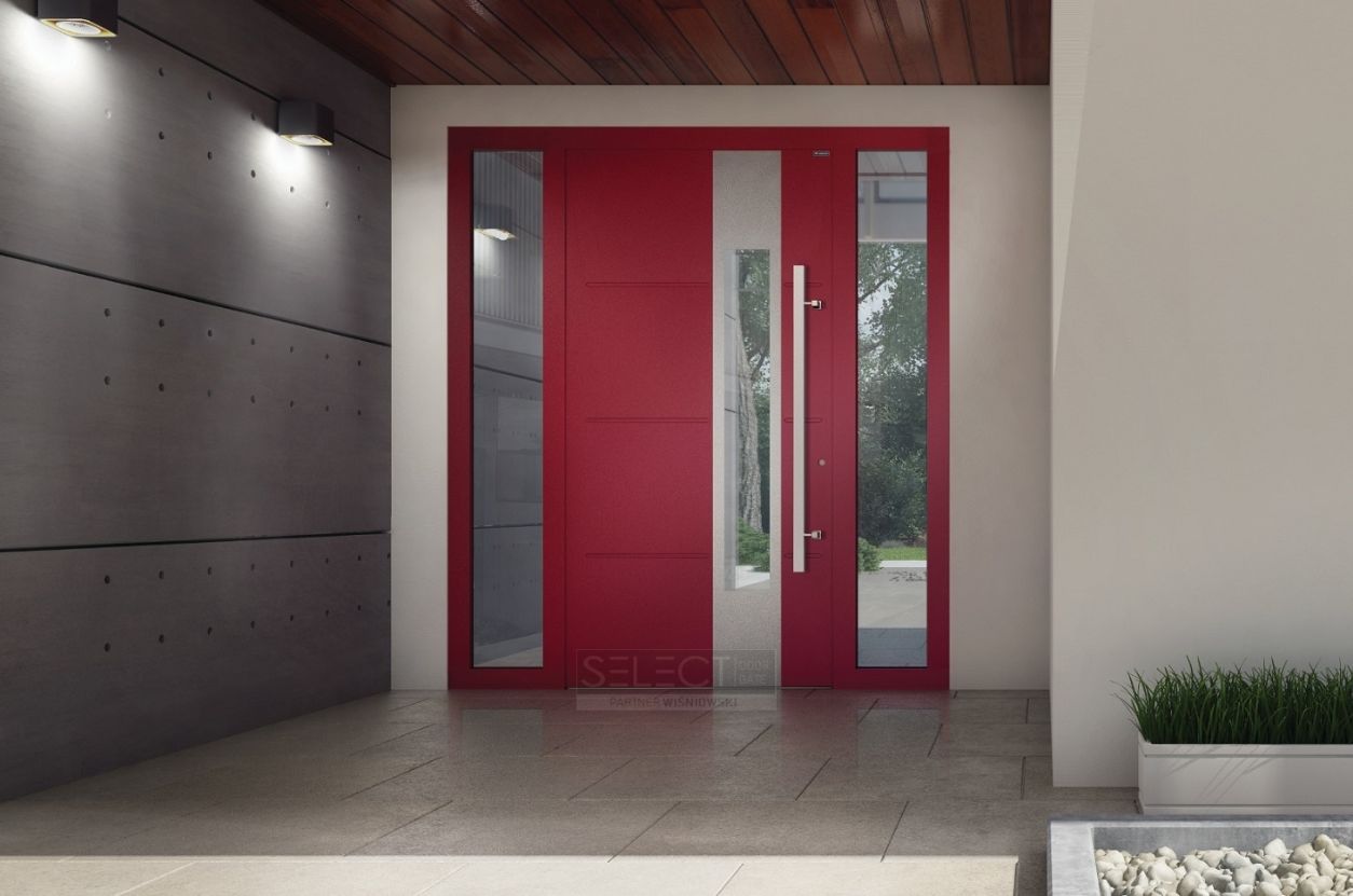 Двери входные наружные для частного дома - алюминиевые