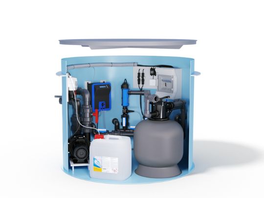 шахта с оборудованием для бассейна