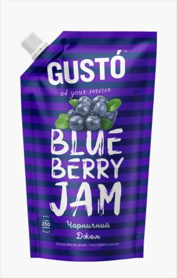 Джем Густо Чорниця 0,250г дой-пак