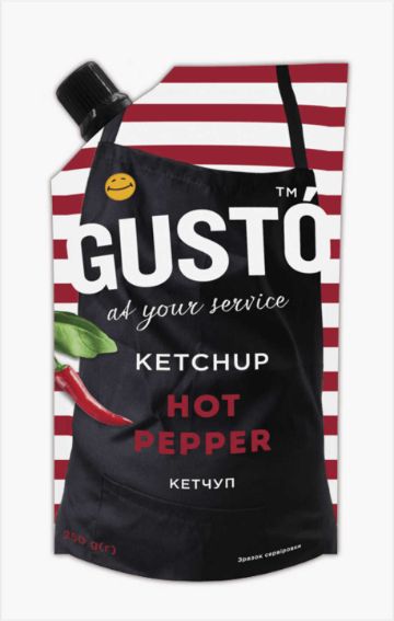 Кетчуп GUSTO Hot peper 250 г д/п