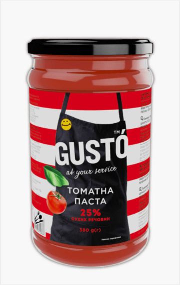 Томатна паста GUSTO 25% 380г с/б
