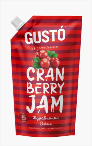Джем Густо Журавлина 0,250г дой-пак